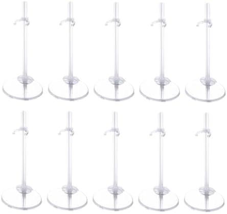 XJMWXHFC 10Pcs Adjustable Doll Stands, Plastic Doll Display Holders, Clear Action Figure Stand, Toy Doll Accessories, Transparent Display Stand Support for 11 to 13 Inch Tall Dolls