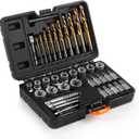 40 Pcs Bolt & Screw Extractor Set with Left Hand Cobalt Drill Bit Set, Easy Out Broken Stripped Screw Removal Tool for Damaged, Frozen, Studs, Rusted, Rounded-Off Bolts, Nuts & Screws, T15139