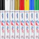 Paint Markers 8 Pack, Permanent paint markers Oil-Based Paint Pens With Medium Tips, Fast Drying and Waterproof. Suitable for Metal, Rock, Wood, Fabric, Plastic, Canvas, Mugs, Stone, Glass