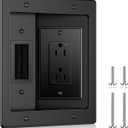 ELECPOW in Wall Cable Management Kit, Hide TV Power Cables & Low Voltage Wires Behind The Wall, Recessed Outlet for Wall Mounting TV-Black