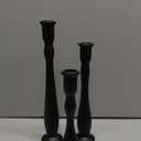Candlestick Holders Black Candle Holder for Candlestick,Taper Modern Candle Holders Set of 3,Tall Wood Candle Sticks Holder Decor(12"/10"/8" H) (3, Black)
