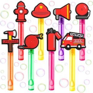 Firefighter Party Favors for Kids – 24PCS Rescue-Themed Bubble Wands, Great for Birthday Supplies, Pinata Fillers, Goodie Bags & Classroom Rewards