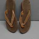 ONCAI Women's Flip Flops Comfortable Summer Beach Thong Sandals for Women with Cushion Walking Arch Support Yoga Mat Indoor Outdoor Soles (9.5, Gold/Brown)