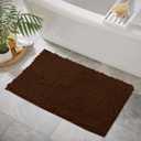 Brown Bathroom Rugs-Extra-Soft Plush Bath Mat Shower Bathroom Rug,1'' Chenille Microfiber Material, 2x5ft Super Absorbent Shaggy Bath Rug. Machine Wash & Dry