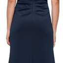 Alex Evenings Women's Sleeveless Stretch Scuba Crepe Mother of the Bride Dress with Tucked Waist and Cascade Detail Skirt (Blue) 14
