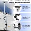 Starlink Mini Pole Mount, Lymorexan 8 Ft Starlink Mimi Mounting Kit with RV Ladder Mount, Removable Stainless Steel Pole, Fits 1-1.5 inch Ladder Accessories Suitable for RV, Van, Truck