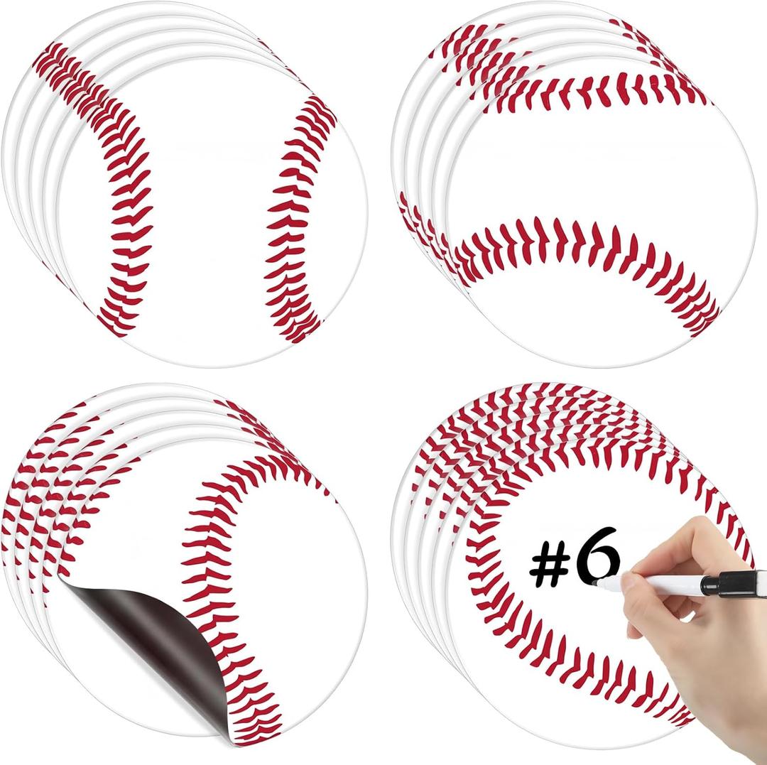 20 Pcs 7 Inch Baseball Magnets for Lockers Decoration Large Baseball Magnets Bulk with Black Markers for Senior Night 2026 Sports Themed Party Favors Banquet Exchange Gifts