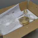 Glass Flush Mount Ceiling Lights Fixture 3-Light Gold Brass Close to Ceiling Light Clear Glass Flower Shape Mid Century Chandelier Lighting for Bedroom Living Room Dining Room (3-Light)