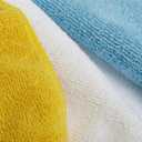 Amazon Basics Microfiber Cleaning Cloths for Cars, Non-Abrasive, Highly Absorbent, Lint and Scratch-Free, Reusable and Washable, Car Detailing Towels, 16" x 12", Blue/White/Yellow, 144-Pack