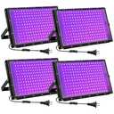 200W LED Black Lights for Glow Party - Waygor IP65 Waterproof UV Blacklight Floodlight 395nm Black Light Spotlight Purple Black light Flood Light Fluorescent UV Light Lamp for Halloween Decor (2 pack