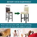 HFCNMY Bar Stool Covers,4 Pack Stretch Bar Stool Covers with Backs Velvet Bar Stool Covers Barstool Seat Cover Washable Bar Chair Covers High Chair Cover with Elastic Bands Beige