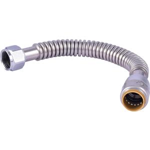 SharkBite Max 3/4 Inch x 3/4 Inch FIP x 12 In. Corrugated Flexible Water Heater Connector, Push to Connect Brass Plumbing Fitting, Stainless Steel, URSS3088FX12