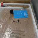 Patio Umbrella Base 43lbs Outdoor Umbrella Stand with Wheels, Heavy Duty Square Concrete Stand Market Umbrella, Teak