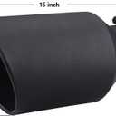 LCGP 5" Inlet 8" Outlet 15" Long Rolled End Angle Cut Bolt On Exhaust Tip Tail Pipe. Black Powder Coated.