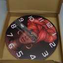 Africa Women 10 Inch Battery Operated Round Quartz Analog Quiet Desk Clock for Home,Office,School 