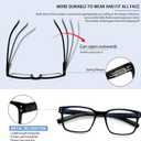 4 x SIGVAN Blue Light Blocking Reading Glasses for Men Women Computer Spring Hinge Readers Square Frame Glasses 5 Packs (5 Black, 1.5)
