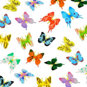 Canlierr 36 Pcs Plastic Butterflies Fake Butterflies Action Figures Art Lifelike Butterfly Removable Reusable Cake Decoration for Party Favor Wall Garden Decor, 12 Styles