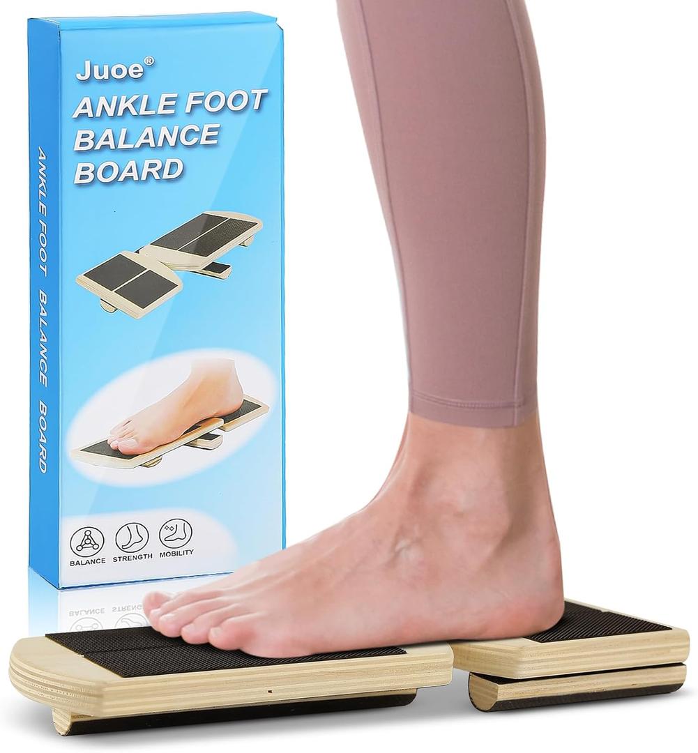 Juoe Ankle Foot Strengthener Exerciser for Sprained,Ankle Balance Board for Physical Therapy,Side Kick Ankle Board,Stability Exercises,Posture Corrector,Foot Balance Board for Plantar Fasciitis Relief (Black)