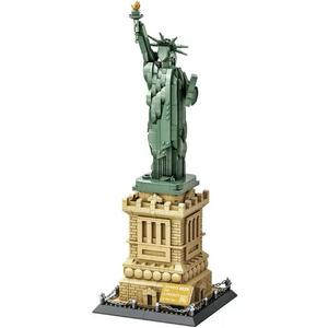 Mantfuty Statue of Liberty Building Blocks Set Famous World Architecture Model New York Landmark Bricks Toy Gifts for Adults (1409 Pieces)