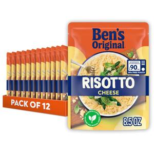 BEN'S ORIGINAL Risotto Cheese Flavored Rice, Easy Dinner Side, 8.5 oz Pouch (Pack of 12) (EXP 05/01/26)