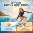 2 x Omega 3 Fish Oil Supplement - 308mg DHA & 154mg EPA, One Daily Burpless Softgel for Brain, Eye & Heart Health - Wild Caught, No Fishy Aftertaste - 60 Count, BBD:  10/03/29