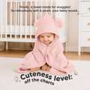 KeaBabies 2-Pack Hooded Baby Towels for Newborn - 30x30 Soft & Absorbent Viscose From Bamboo Baby Bath Towels with Hood for Infant, Toddler,Kids,Boys Girls,Newborn Bath Essentials (Rose Ivory, Petite)