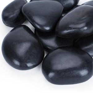 20lbs Black Rocks for Planters, 3-4 Inch Decorative Rocks for Potted Plants, Polished Garden Stones for Outdoor Landscaping, Walkways, Yard, River Rocks for Flower Pots, Vase