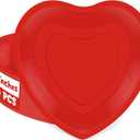 QZYL 50 PCS Valentines Paper Plates, 9-inch Valentines Red Heart Plates, Disposable Heart Shaped Paper Decor, Birthday Party Decorations Wedding Table Decor Party Supplies Love Party Decor