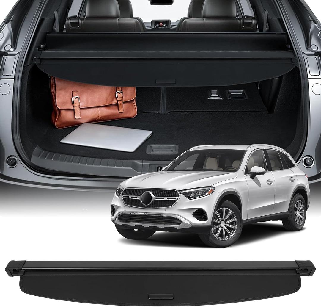 SCITOO Cargo Cover 2016-2022 Fit for Mercedes-Benz GLC Upgraded Retractable Rear Trunk Cover with Aluminum PVC&Plastic