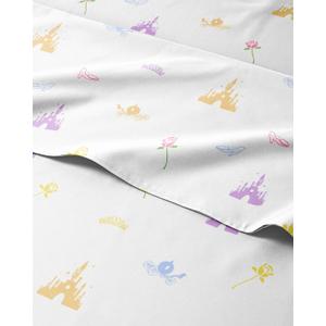 Kids Queen Size Bed Sheet Set - 4 Piece Kids Loft Bed Sheets - Princess Castle Themed Bedding - Soft, Cute and Cozy - Breathable and Machine Washable - Rose Bed Set for Boys, Girls, Teens & Toddlers