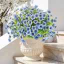 ATTGREAT Artificial Flowers Outdoors Faux Plants UV Resistant Fake Flowers Daisy 12 Bundles Plastic Greenery Plnats Outside for Garden Planter Patio Porch Spring Summer Home Home Decor, Blue