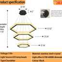 Modern LED 3 Ring Chandelier Crystal Ring Pendant Light for Dining Room