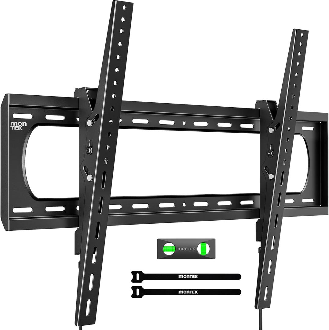 monTEK Heavy Duty Tilting TV Wall Mount for 60120 Large TVs up to 300 lbs, 4X Safety Tested, 10 Tilt for Glare-Free Viewing, Low Profile Slim Bracket, Max VESA 900x600, Fits 16/18/24 Studs