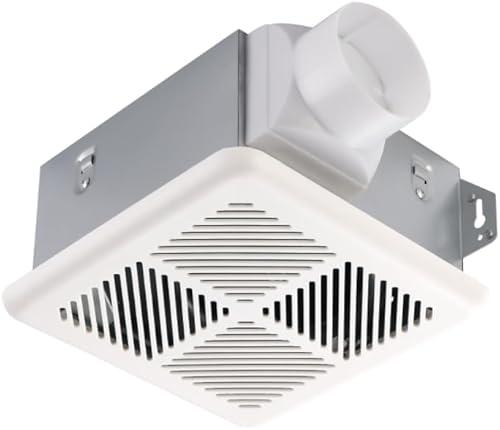 Tech Drive Very Quiet 50CFM 1.2Sone Bathroom Ventilation and Exhaust Fan,3inch duct, Ceiling or Wall Mounted Fan, Easy to Install