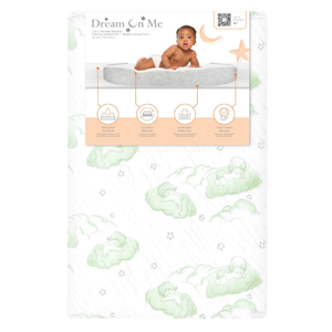 Dream On Me Aster 3” Fiber Mini Crib Mattress – Fits Mini & Portable Cribs, Waterproof Vinyl Cover, GREENGUARD Gold Certified, Lightweight & Durable