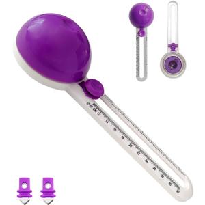 Portable Paper Circle Cutter,Cut Circles Paper of Any 4to12.6inch Diameter,Adjustable Craft Cutting Tools,Replaceable Blades,for Paper Crafts Scrapbooking,Christmas and Birthday Gifts(1Pcs,Purple)