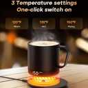 Heated Coffee Mug 14oz, Rechargeable Temperature Control Mug with Lid