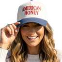 D&Y Retro 2-Tone Canvas Baseball Cap for Women - Funny Embroidered Distressed Snapback, Adjustable Cotton Dad Hat (Beige)