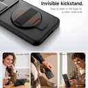 SURITCH for Samsung Galaxy S25 Case with 360 Rotatable Hand Strap Phone Grip & Invisible Kickstand & Slide Camera Cover, Rugged Shockproof Protective Cover for S25 -Black