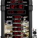 Azan Clock for USA-Athan Wall Clock-Prayer Islamic Clock,Read Home/Office/Mosque Digital Azan Clock-Ramadan Eid Gifts Black