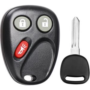 NPAUTO Key Fob, Car Keyless Entry Remote with Ignition Key Fits for 2003-2006 Chevy Avalanche Equinox Silverado SSR Suburban Tahoe, GMC Sierra Yukon, Hummer H2, Pontiac Torrent, Saturn Vue, LHJ011
