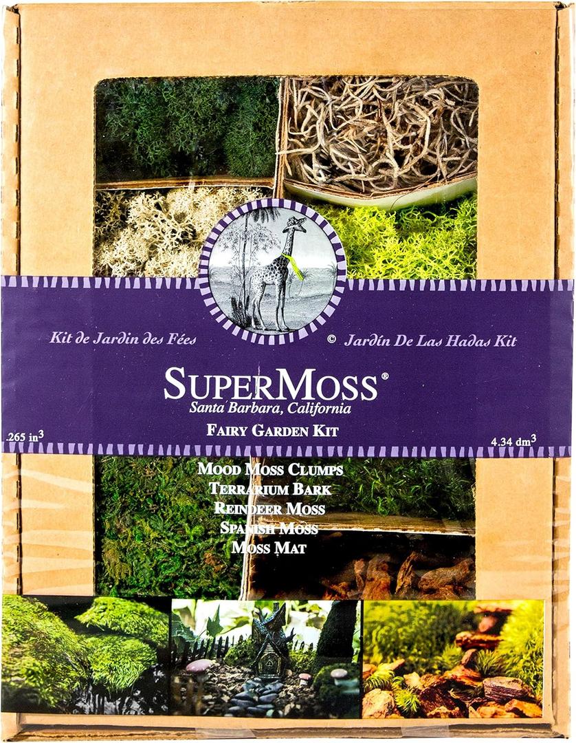 SuperMoss (50310) Fairy Garden Kit, Mixed Mosses, 4 oz., Multicolor