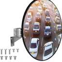 32" Convex Traffic Mirror, Outdoor Driveway Security Mirror, Blind Spot Safety Mirrors with Adjustable Fixing Bracket Mount, Extends View Parking Mirrors for Garage,Corner,Warehouses,Retail Stores