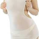 SINROYEE Women Sexy Babydoll Lingerie Dress Silk Sleeveless Sleepwear Temptation Nightdress Mini Dress Sleep Dress (One Size, White)