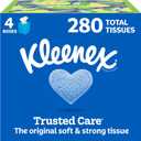 Kleenex Trusted Care Facial Tissues, 4 Cube Boxes, 70 Tissues per Box, 2-Ply (280 Total)