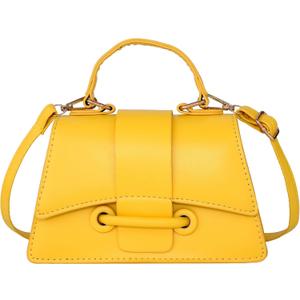 Ayliss Micro Mini Crossbody Handbag Women's Purse Clutch Cute Mini Trendy Bag Top Handle PU Leather Shoulder Bag (Yellow #2-1)