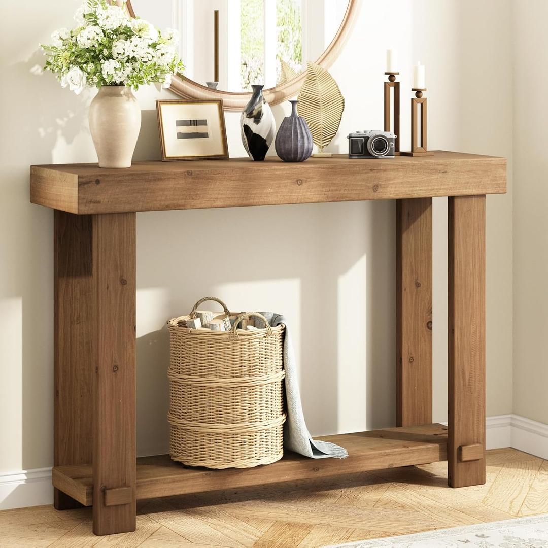 42.5" Solid Wood Console Table, Small Farmhouse Entryway Table