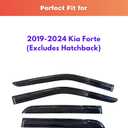 KPY Rain Guards Fit for 2019-2024 Kia Forte, Out-Channel Window Visors Vent Wind Deflectors 4PC, Car Accessories for 19-24 Forte (Excludes Hatchback)