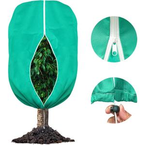 Plant Covers Freeze Protection, 75"W x 90"H Large Frost Cloth Blankets 2.47oz/yd with Zipper Drawstring, Reusable Frost Tree Covers Shrub Jackets for Winter Outdoor Plants Potted Fruit Tree