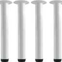QLLY 16 inch Adjustable Metal Bench Legs, Coffee Table Leg, End Table Leg, Furniture Leg Set, Set of 4 (White)